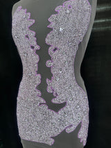 Rhinestone Bodice Applique Lilac