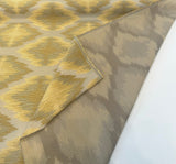 Obli Golden Geige Reversible Heavy Chenille Upholstery Fabric - Golden Beige Geometric Pattern, 62" Width (1 Yard)
