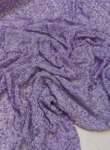 Lavender Bugle Beaded Stretch Mesh