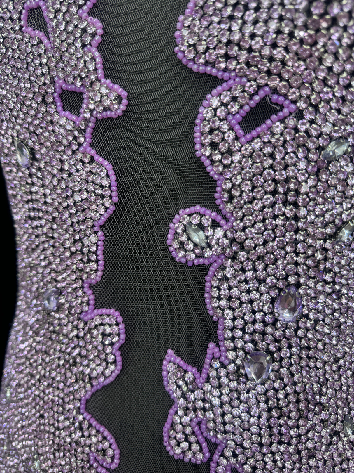 Rhinestone Bodice Applique Lilac