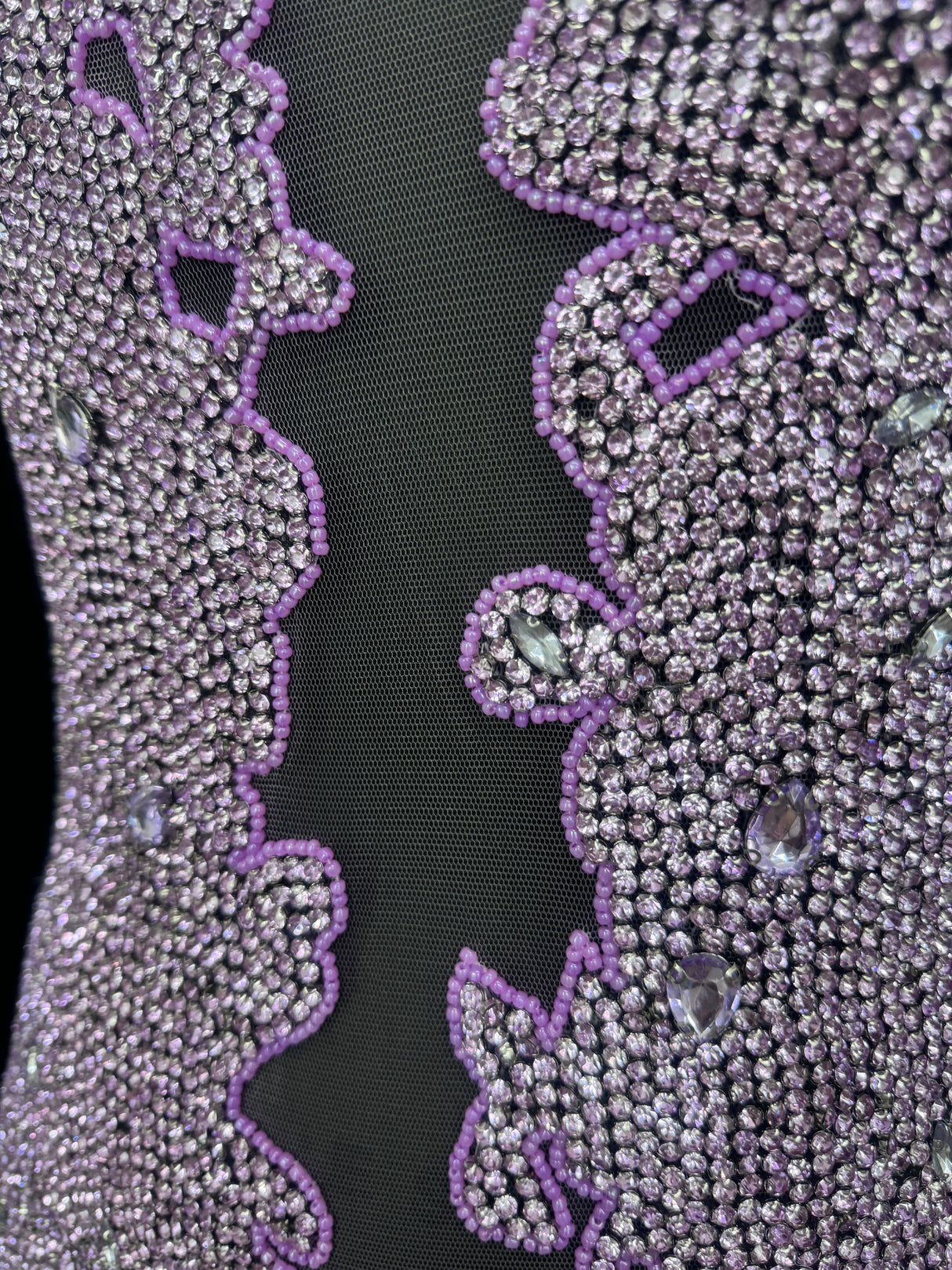 Rhinestone Bodice Applique Lilac
