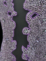 Rhinestone Bodice Applique Lilac