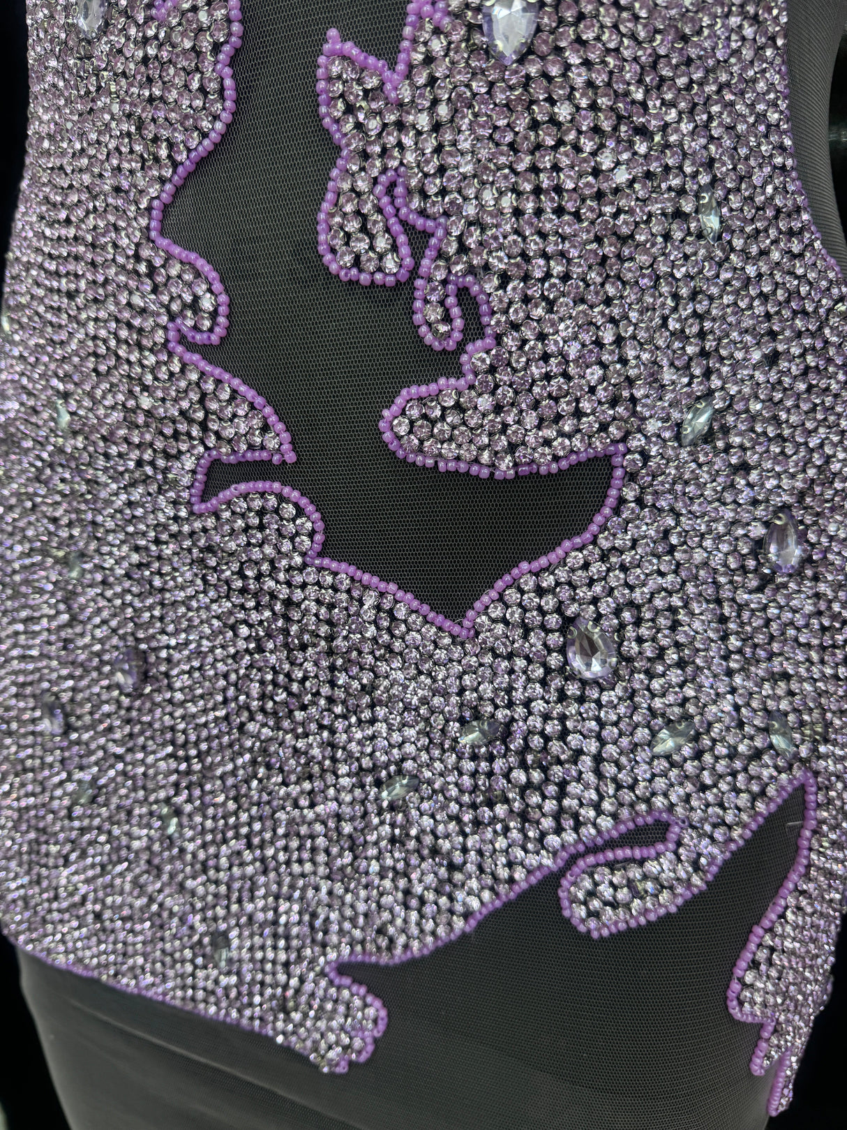Rhinestone Bodice Applique Lilac