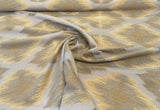 Obli Golden Geige Reversible Heavy Chenille Upholstery Fabric - Golden Beige Geometric Pattern, 62" Width (1 Yard)