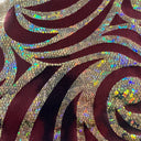 Nylon Spandex Paisley Foggy Foil Fabric