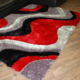 Luxury Shag Viscose Shiny Design Plush Area Rug Carpet - Polyester Shag Rug, Multi Color Pattern, 2" Pile Approx, 7'6" X 10'3" (1 Rug)