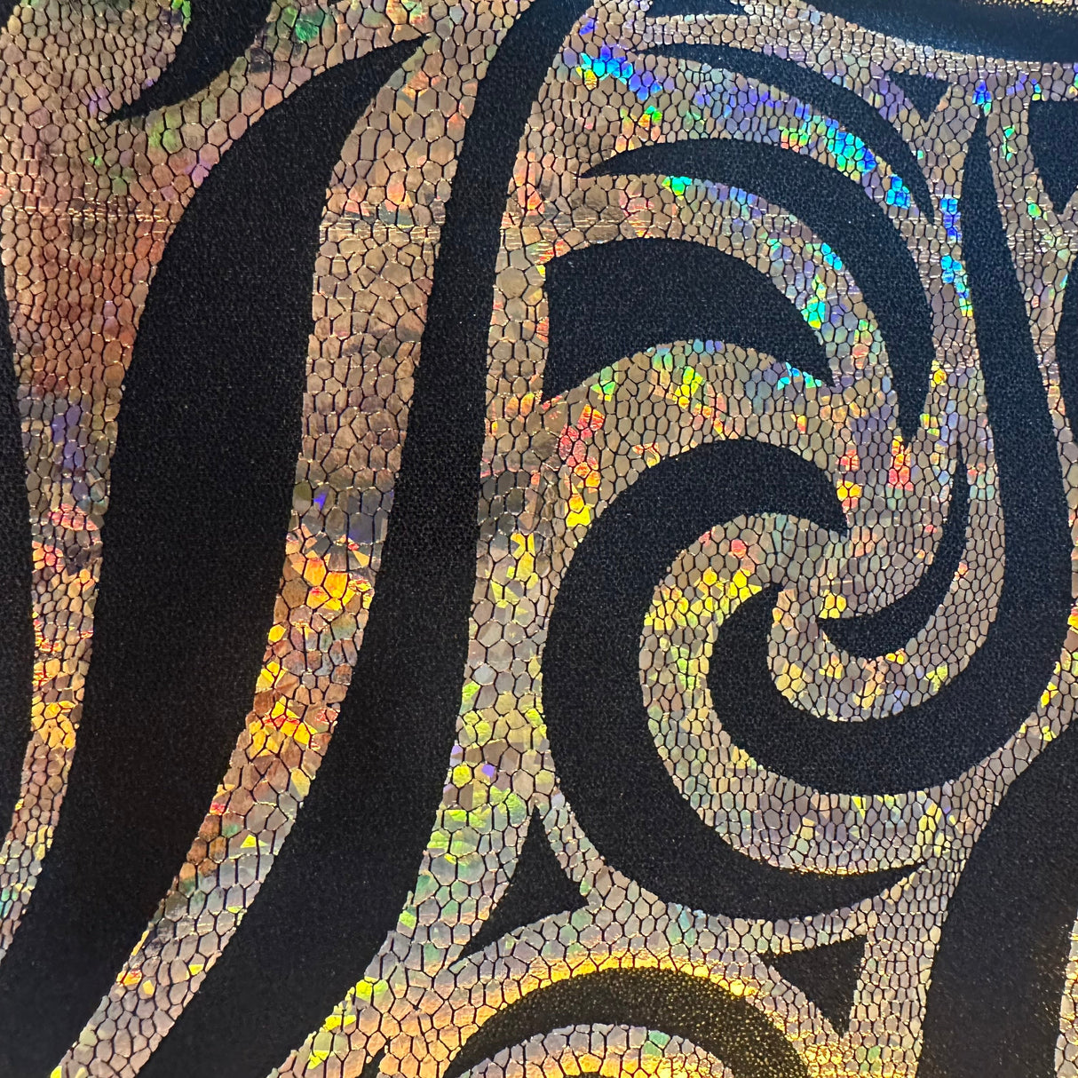 Nylon Spandex Paisley Foggy Foil Fabric