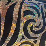 Nylon Spandex Paisley Foggy Foil Fabric
