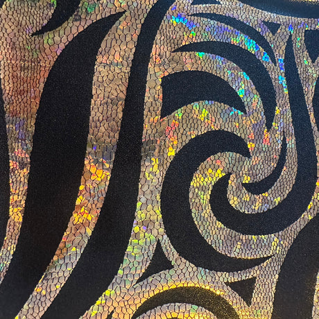 Nylon Spandex Paisley Foggy Foil Fabric