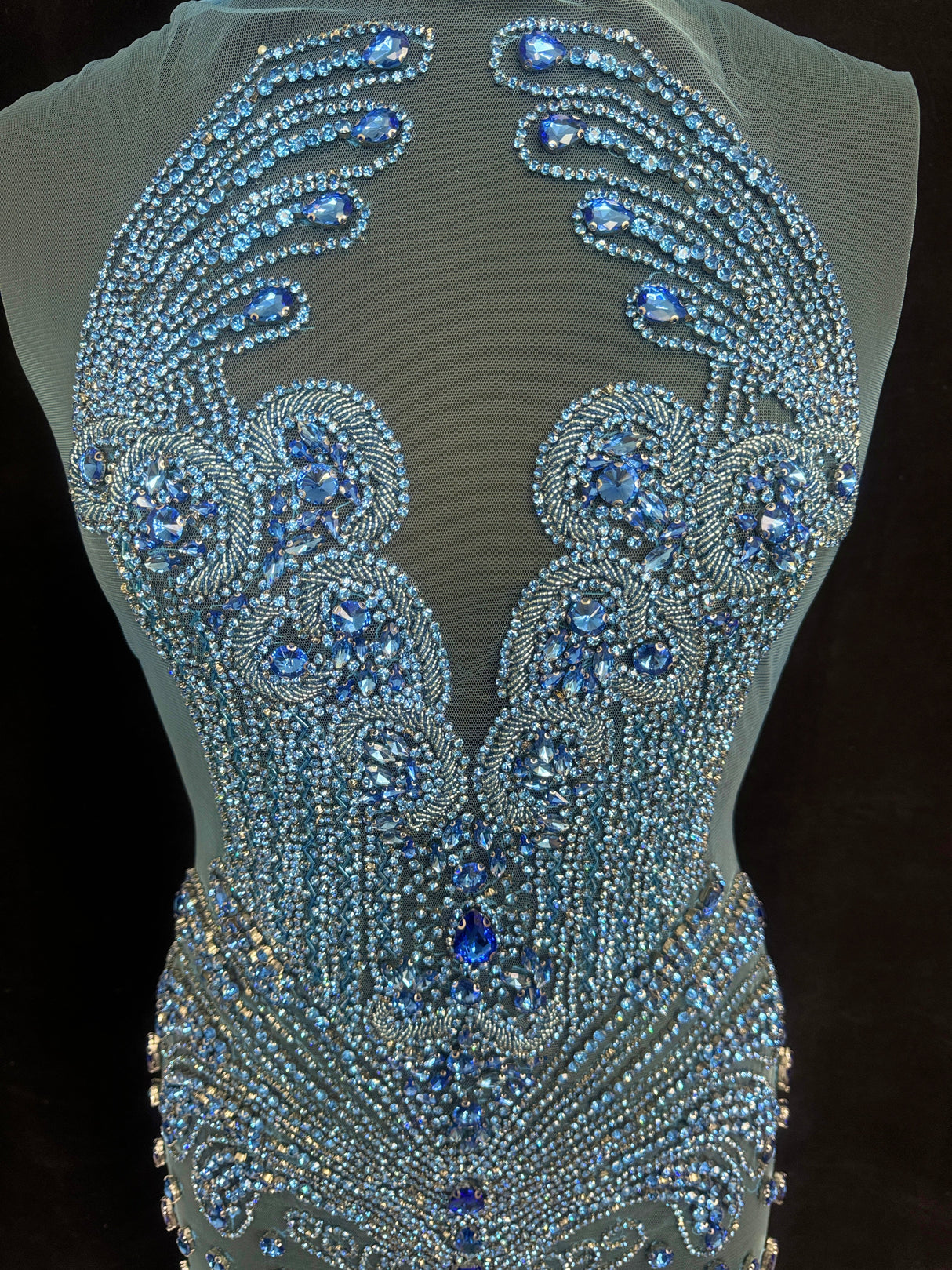 Sky Blue Rhinestone Bodice Applique