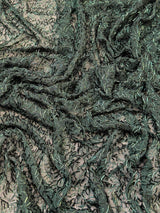Stretch Bugle Beaded Power Mesh Hunter Green