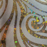 Nylon Spandex Paisley Foggy Foil Fabric