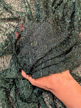Stretch Bugle Beaded Power Mesh Hunter Green