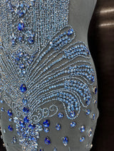 Sky Blue Rhinestone Bodice Applique