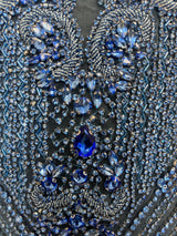 Sky Blue Rhinestone Bodice Applique