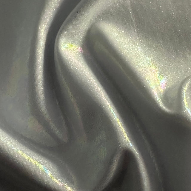 Poly Spandex Rainbow Foil Fabric 60" Illusion White