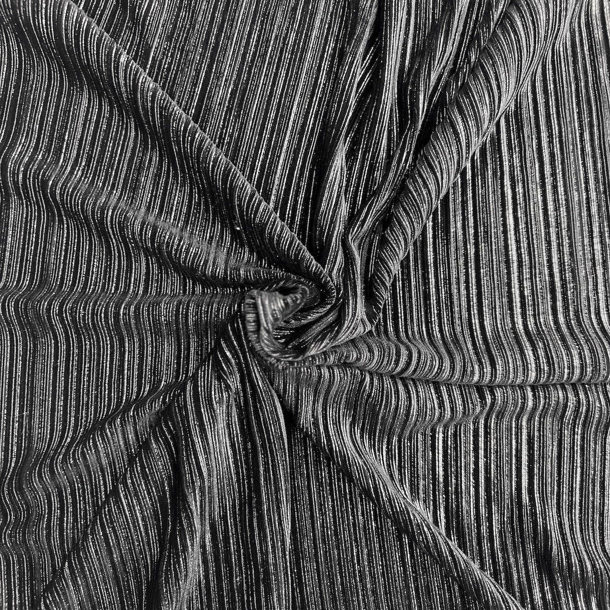 Metallic Pleated Stretch Velvet Fabric - Silver, Gold, Bronze, 58" Width, 4-Way Stretch (1 Yard)