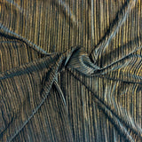 Metallic Pleated Stretch Velvet Fabric - Silver, Gold, Bronze, 58" Width, 4-Way Stretch (1 Yard)
