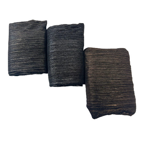 Metallic Pleated Stretch Velvet Fabric - Silver, Gold, Bronze, 58" Width, 4-Way Stretch (1 Yard)