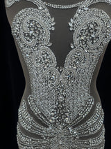Silver Rhinestone Bodice Applique