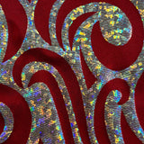 Nylon Spandex Paisley Foggy Foil Fabric