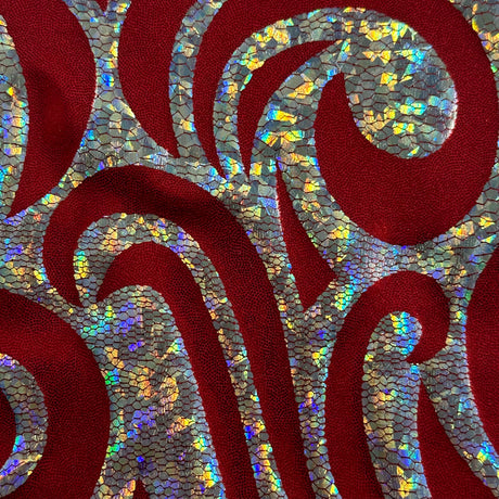 Nylon Spandex Paisley Foggy Foil Fabric