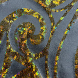 Nylon Spandex Paisley Foggy Foil Fabric