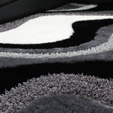 Luxury Shag Viscose Shiny Design Plush Area Rug Carpet - Polyester Shag Rug, Multi Color Pattern, 2" Pile Approx, 7'6" X 10'3" (1 Rug)