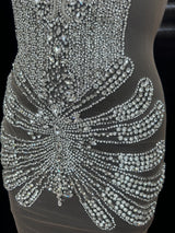 Silver Rhinestone Bodice Applique