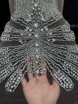 Silver Rhinestone Bodice Applique