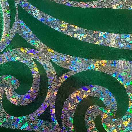 Nylon Spandex Paisley Foggy Foil Fabric