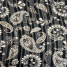 Chiffon Fabric Paisley Print Metallic Stripe