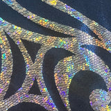 Nylon Spandex Paisley Foggy Foil Fabric