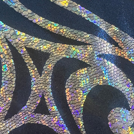 Nylon Spandex Paisley Foggy Foil Fabric