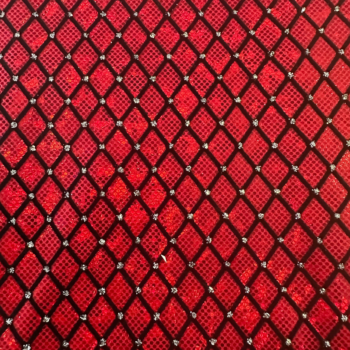 Nylon Spandex Diamond Flocking Hologram Fabric