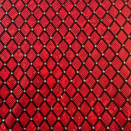 Nylon Spandex Diamond Flocking Hologram Fabric