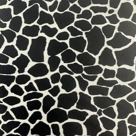 Nylon Spandex Giraffe Print Fabric 45" Black White