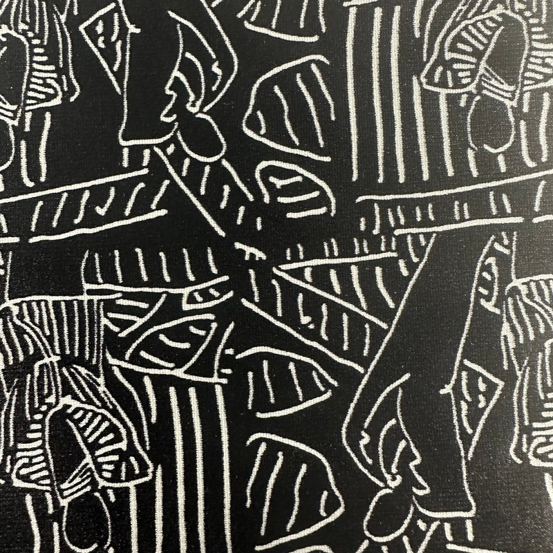 Nylon Spandex Fabric Jumbo Ancient Print 45"