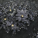 Beaded 3D Floral Lace Fabric
