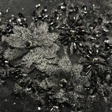 Beaded 3D Floral Lace Fabric
