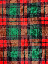 1 Yard Red Green Plaid Crushed Velvet 4?way Stretch Fabric Streetwear Dancewear Costumes 60 Inch Width