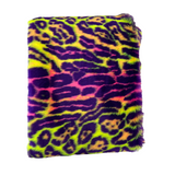 Faux Fur Fabric Multicolor Rainbow Leopard Print