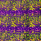 Faux Fur Fabric Multicolor Rainbow Leopard Print