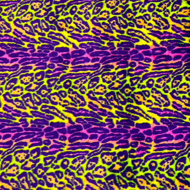 Faux Fur Fabric Multicolor Rainbow Leopard Print