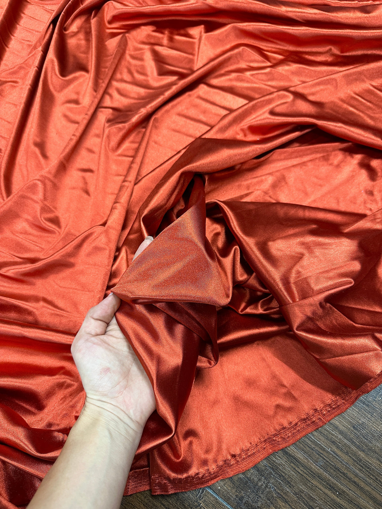Rust Shiny Nylon Spandex