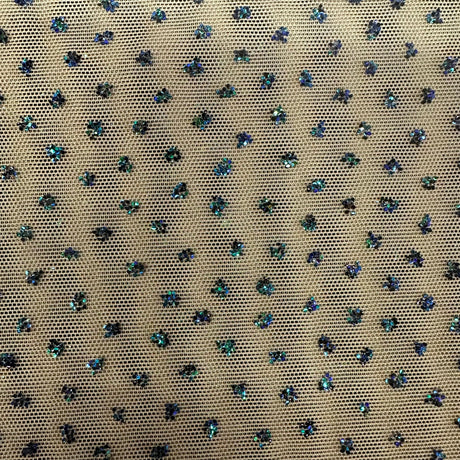 Nylon Spandex Power Mesh Caviar Glitter Fabric