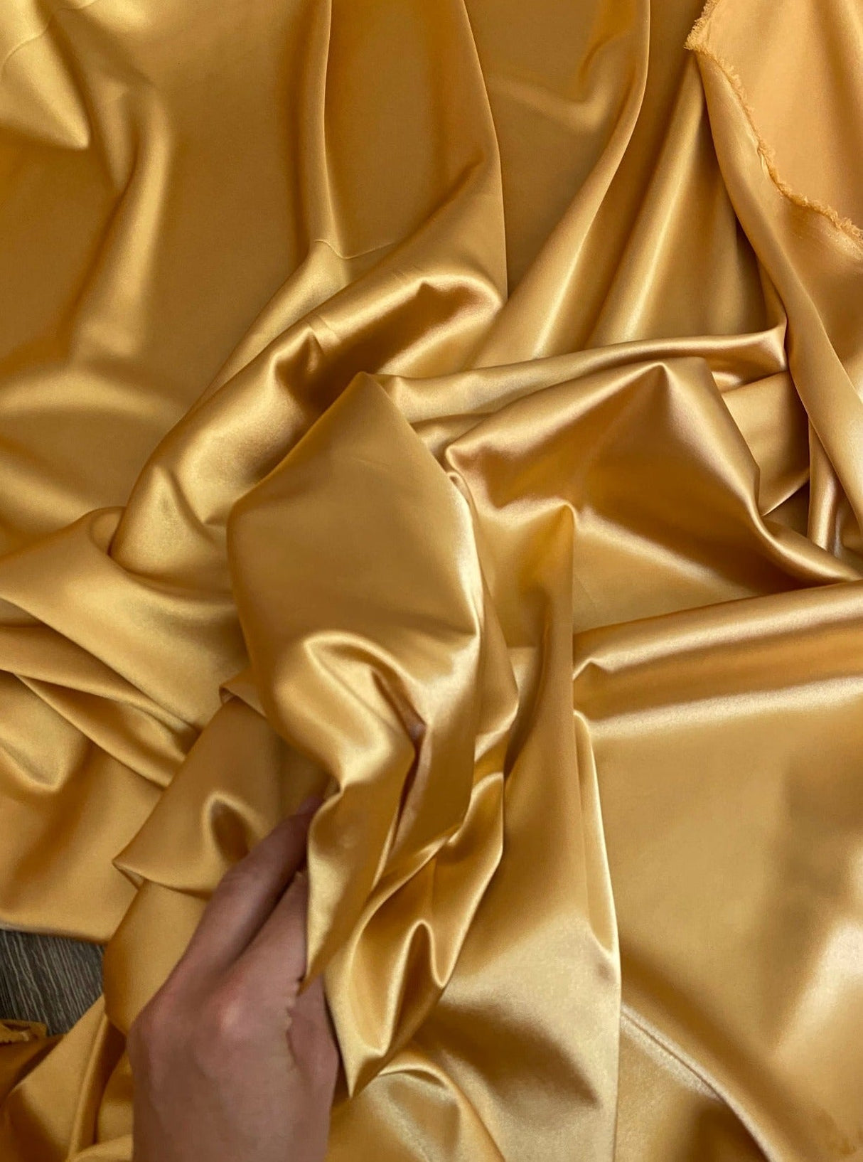 Stretch Silk Satin Deep Gold