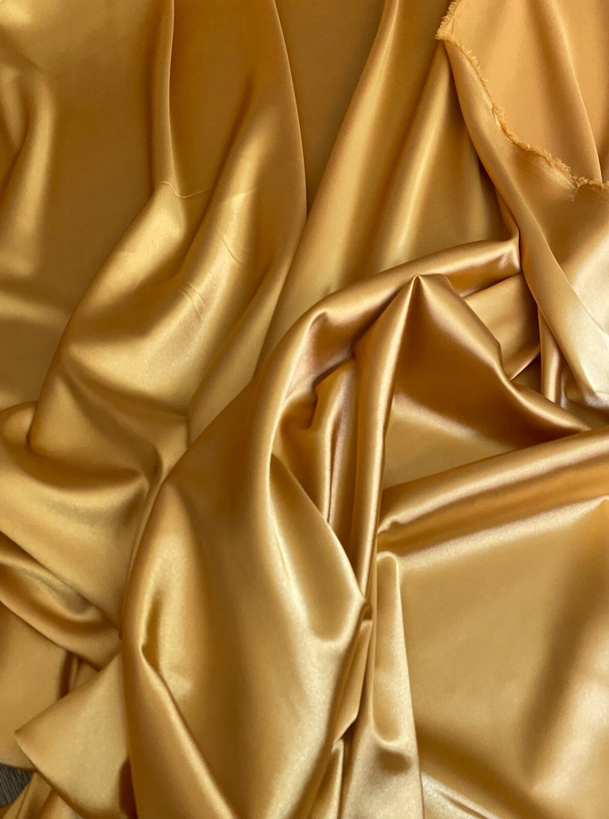 Stretch Silk Satin Deep Gold