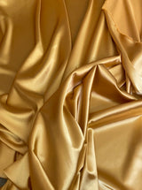 Stretch Silk Satin Deep Gold