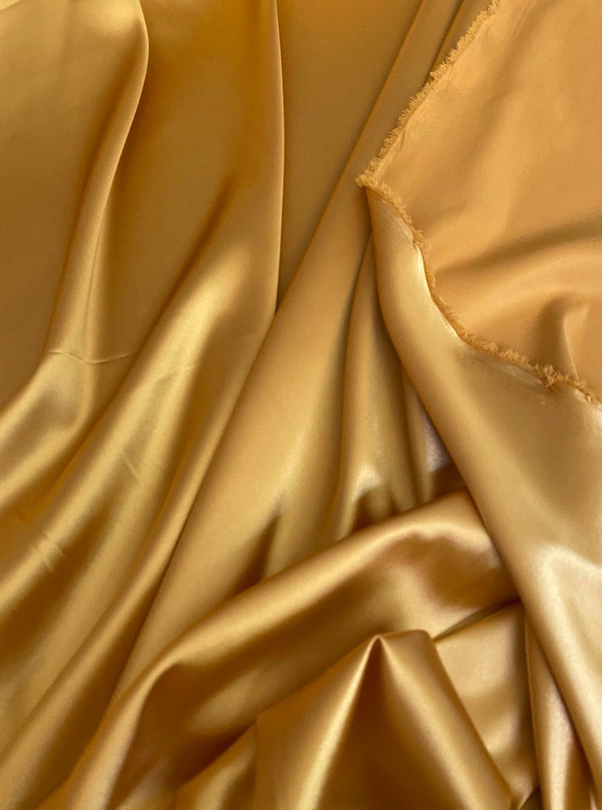 Stretch Silk Satin Deep Gold